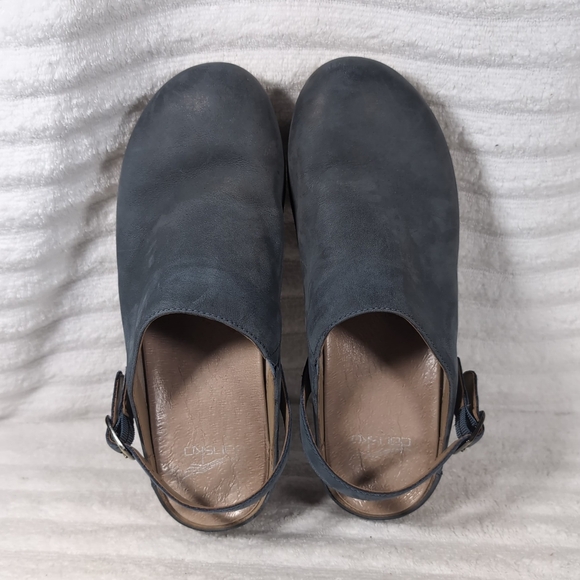 Dansko Berry Clogs Shoes Size EU 39 US 8.5-9 Navy Leather Mules Comfort Blue - Picture 5 of 7